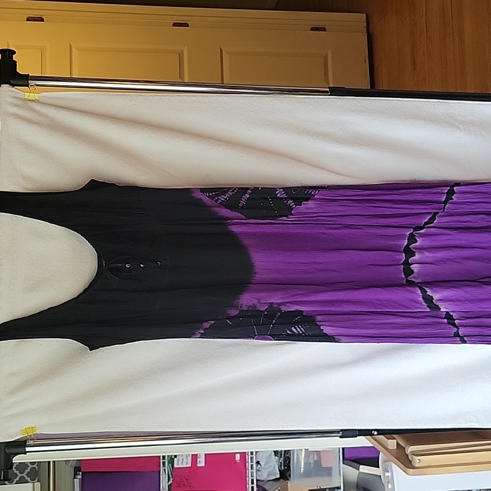 The Pyramid Collection Black and Purple Maxi Dress